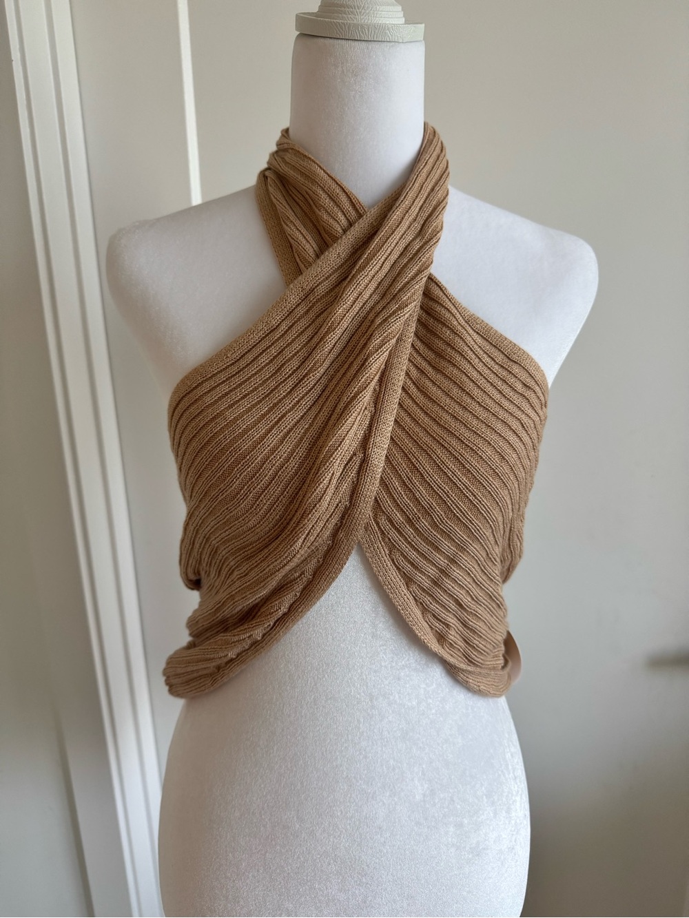 Camila Cohelo Tan Ribbed Halter Knit Top - Matching Skirt listed